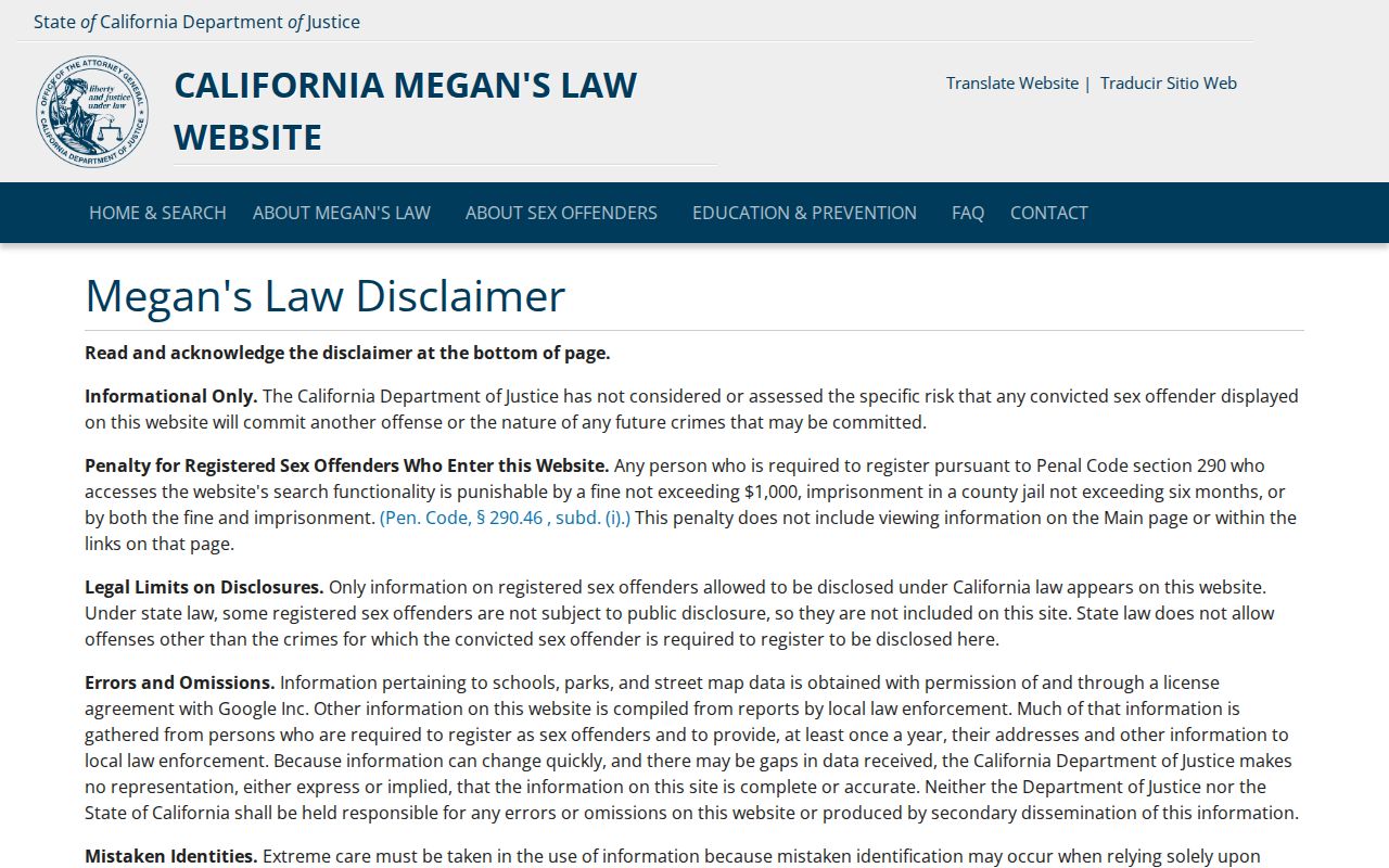 Garden Grove people search California Megan's Law registry