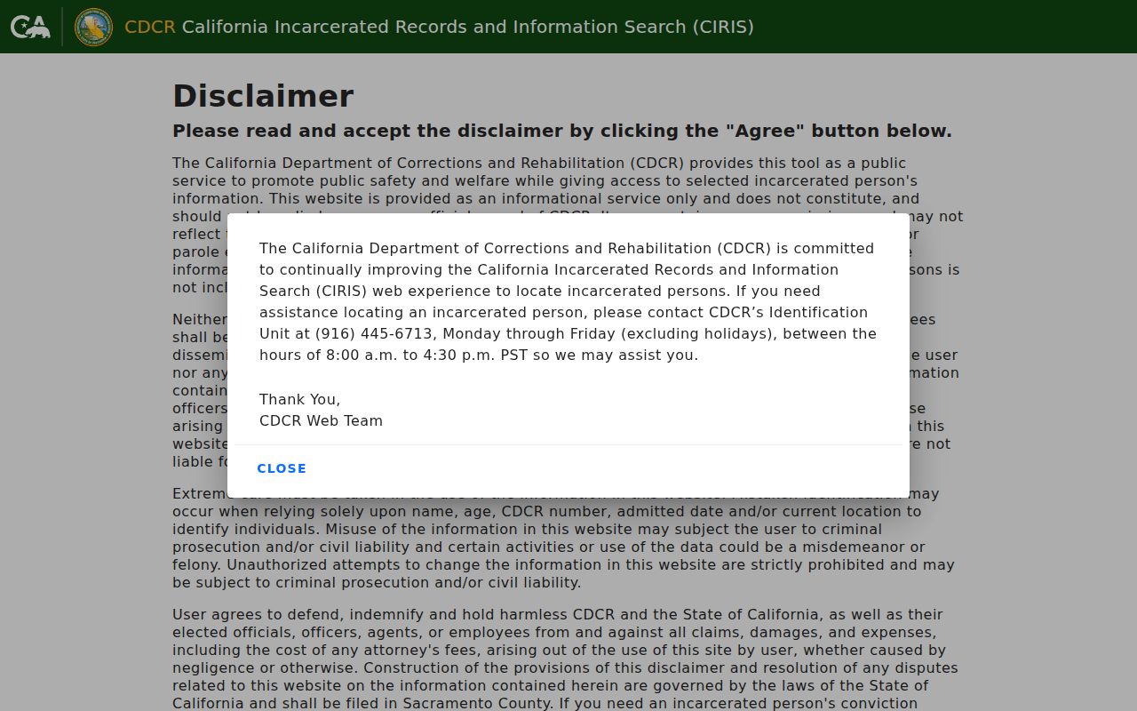 Garden Grove people search CDCR incarcerated records