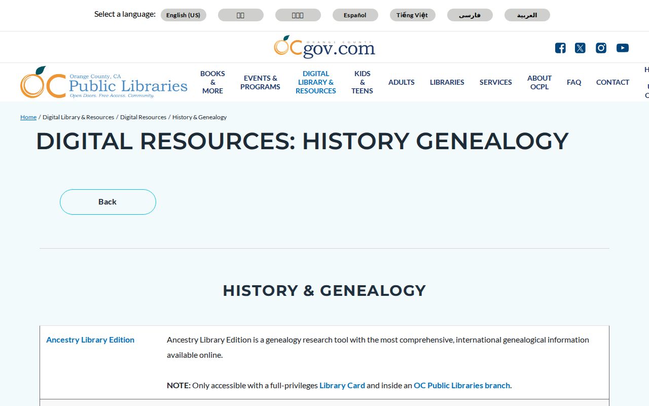 Garden Grove public records OC Public Libraries history and genealogy resources